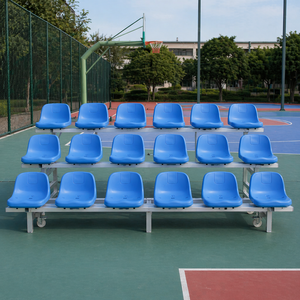 Bancs en aluminium portables sur mesure de 3 m de long à 4 rangées, gradins métalliques d'extérieur, produits de divertissement sportif en promotion - Product Image 2