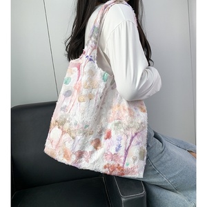 <span class=keywords><strong>Borsa</strong></span> Tote da Donna con Stampa a Farfalla e Bordi Sfrangiati, Grande Capacità, per Pendolarismo Quotidiano e Uscite Casual - Product Image 4