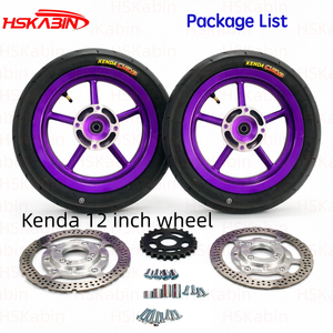 Nuevo Juego de Ruedas para Motocicleta Supermoto HSKabin de 12 Pulgadas, Color Morado, Delantera 90/90-12 110/70-12, Trasera 120/70-12, Sin Cámara - Product Image 4