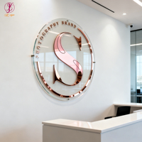 Enseigne lumineuse en acier inoxydable de qualité supérieure, couleur or rose, avec lettres miroir, panneau métallique rétroéclairé pour salon de coiffure, boutique de cosmétiques