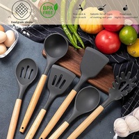 Ensemble d'ustensiles de cuisine en silicone résistant à la chaleur, couteau de chef, planche à découper, accessoires de cuisine pour la cuisson