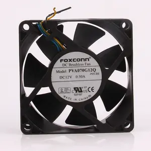 Foxconn 12V 24V DC12V 0.50A EC AC 70X70X25mm 7025 7CM 4 와이어 PWM 높은 공기 볼륨 CPU 열 분산 PVA070G12Q 냉각 팬