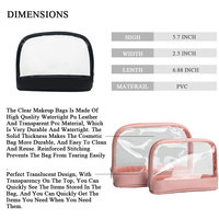 Super pliant cristal clair coloré PVC fermeture éclair maquillage cas enveloppe malléable coffre-fort zip sac humide vide rangement cosmétique