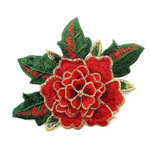 売れ筋商品 3D 多色 高級刺繍 ローズフラワー DIY 装飾用パッチ 花嫁 ウェディングドレス アクセサリー - Product Image 3