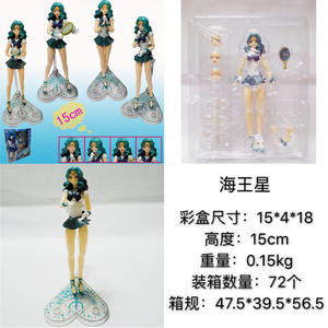 Figurine d'action Sailor Moon Anime 15cm Sailor <span class=keywords><strong>Pluto</strong></span> Setsuna Meioh Modèle de collection avec visages et mains interchangeables pour les fans Cadeau - Product Image 2