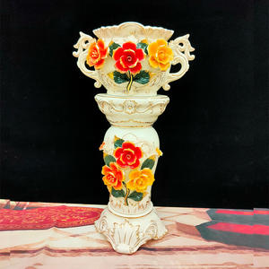 Jarrón de Piso de Alta Gama con Diseño de Columna Romana, Simulación de Flores, Decoración para Sala de Estar, Decoración Moderna Europea para Hoteles - Product Image 6