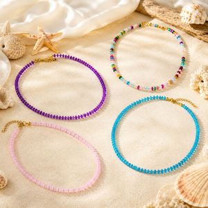 Colorful Natural Stone Beaded <b>Necklace</b> Multicolor Summer Fashion Jewelry Daily Wear Party Style - Product Image 3