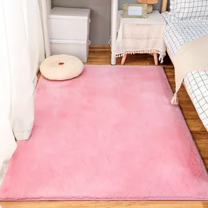 Super Soft Faux Rabbit Fur Carpets Furry Kids Room Nursery Bedroom Living Room Carpet Anti-Slip Non Shedding Rug