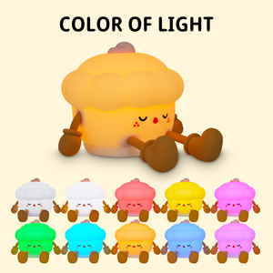 Новый подарок на день рождения, украшение комнаты, ночник для детской комнаты, перезаряжаемый регулируемый светодиодный светильник, силиконовый светильник для торта, ночник для детей - Product Image 4