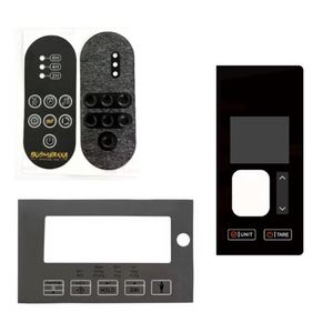 Panneau de commande à membrane personnalisé avec superposition graphique PET et clavier à touches, avec fenêtre LED pour dispositif de pesage - Product Image 1