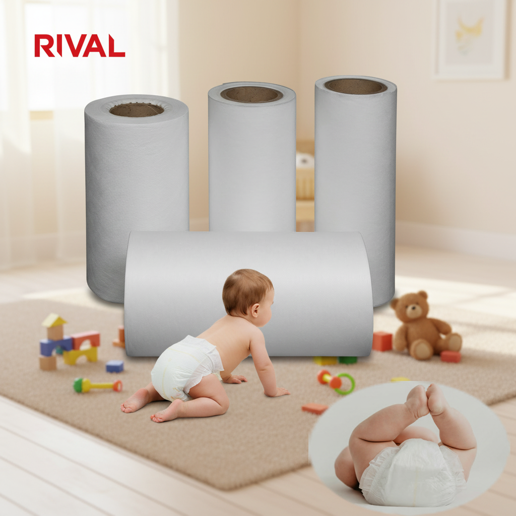 Sanitary Napkin Pads Raw Material Soft Hydrophilic Spunbond Nonwoven Fabric Roll For Training Pant Baby Adult Diaper Production