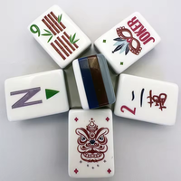 Ensemble de Mahjong Américain de Luxe Moderne Personnalisé, 160 Tuiles Acryliques Premium, 4 Joueurs, Durable, Portable, Gravé, pour Divertissement de Fête