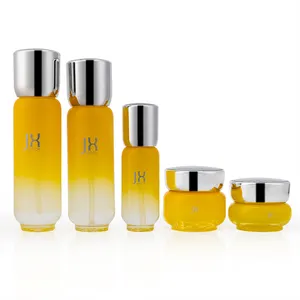 Luxury 30 50 G 40 100 120 Ml Lotion Pump Cosmetic Glass Bottle And Jar Empty Skincare Set Packaging With Box