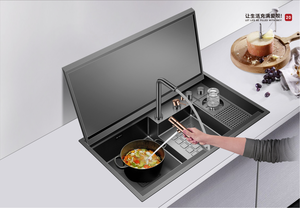 Grifo de Cocina Moderno de Acero Inoxidable 304 Negro Nano Cepillado, Hecho a Mano, de un Solo Tazón, con 5 Años de Garantía para Uso Doméstico - Product Image 4