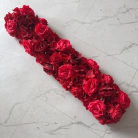 Articles de fête, autres décorations de mariage, chemin de table fleuri de 1 m de long, rangée de fleurs de roses blanches et d'hortensias pour mariage