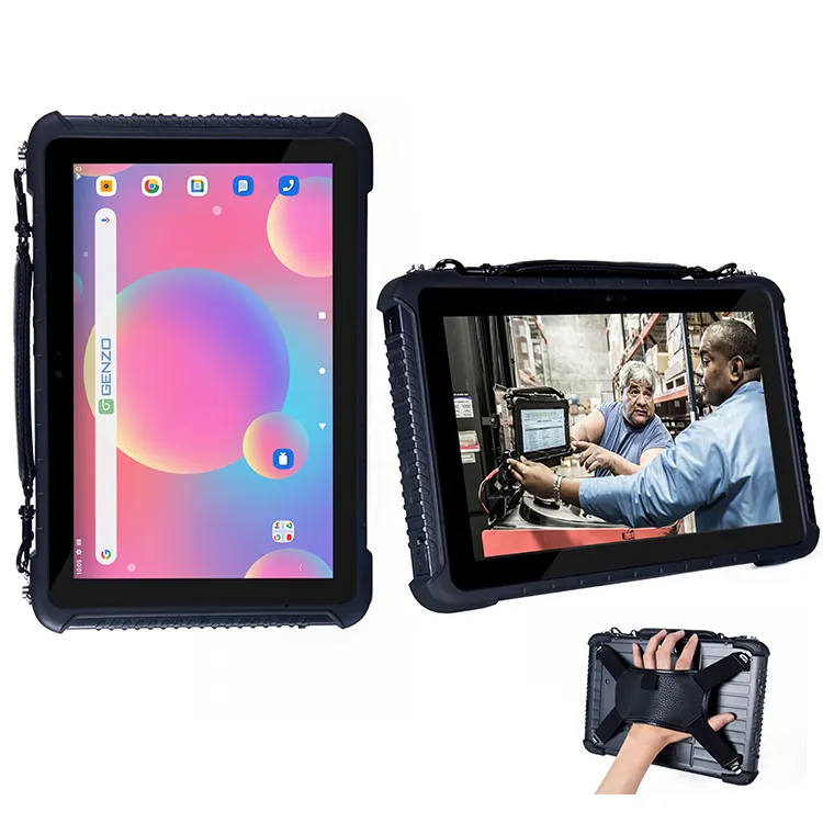Genzo MT110 tablet kasar 10 inci, termurah android 10.0 lolos GMS dengan 1D/2D Tablet berat industri 10 inci
