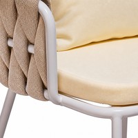Chaise de salle à manger moderne en aluminium tressé pour l'extérieur avec structure en rotin