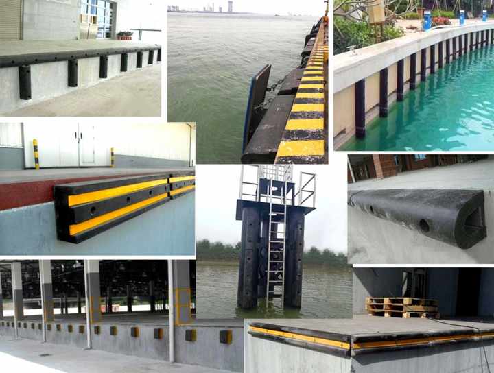 Rectangular crash barrier for van truck trailer molded rubber dock buffer rubber warehouse loading dock block bumper