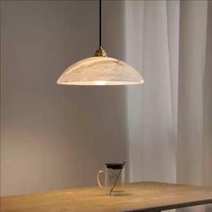 Lámpara colgante de mármol español, ovalada, con bombilla LED E27, acabado dorado, para el hogar, sala de estar, dormitorio, lámpara de techo - Product Image 3