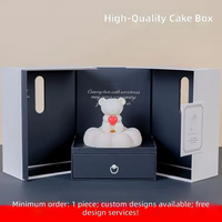 Boîte en papier rigide de luxe personnalisée à deux portes, style français, pour gâteau d'anniversaire, avec ouverture fendue, emballage alimentaire de qualité supérieure