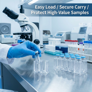 Vial Professional 2-Unit Compact Research Carrier - High-Clarity Dual-Slot PP Storage <b>Box</b> for Peptide and Exosome Samples - Product Image 5
