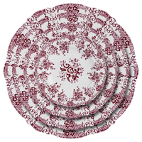 Service de vaisselle de luxe en porcelaine fine, assiettes de présentation à motif floral, plats de dîner pour mariages et restaurants