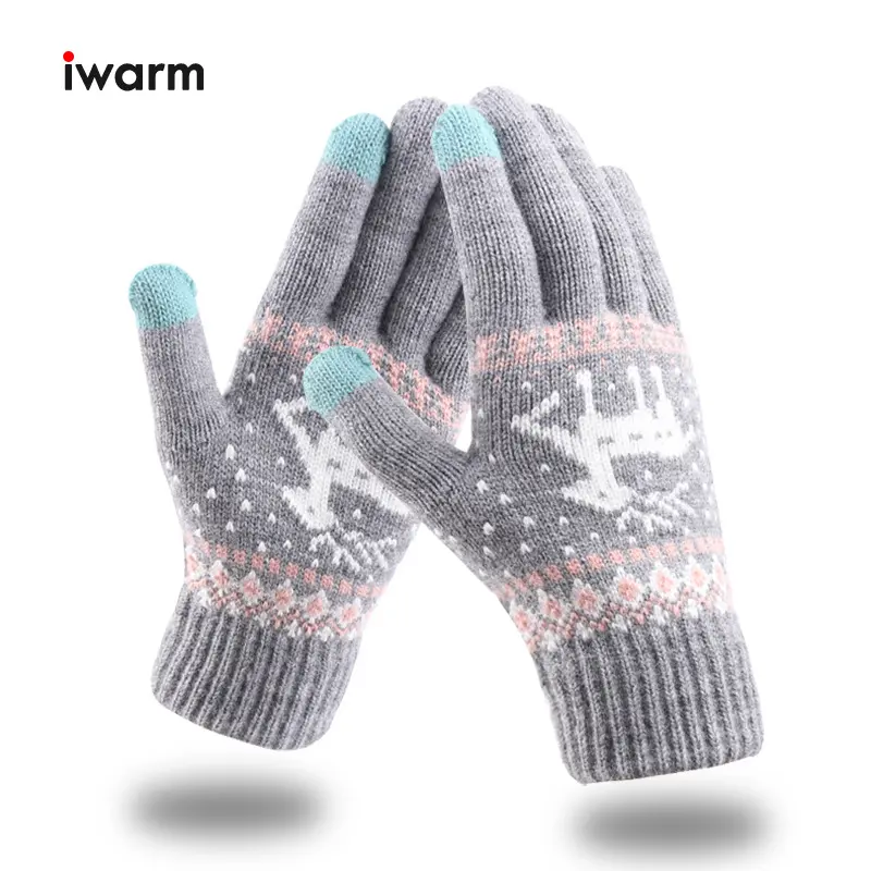 Cute cold winter knitted gloves touch screen gloves for smartphones for Christmas