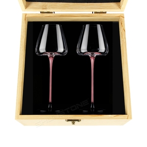 Ensemble <span class=keywords><strong>de</strong></span> verres à vin rouge à pied rose Shun <span class=keywords><strong>de</strong></span> 21 oz dans un coffret en bambou, cadeaux <span class=keywords><strong>de</strong></span> fête pour les employés, les femmes - Product Image 2