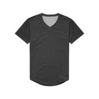 T-shirts pour hommes à coupe classique et ourlet arrondi, extensibles dans les quatre sens, col en V, en coton, polyester et élasthanne, à manches courtes, à prix avantageux