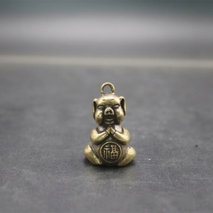Pendentif porte-bonheur en alliage de cuivre 34 mm, thème animal, unisexe, cadeau personnel, breloque de porte-clés décorative - Product Image 1