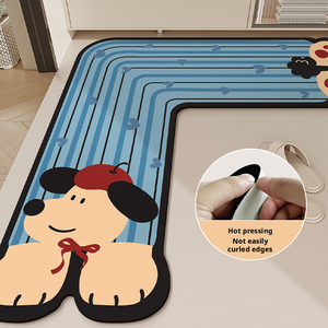 Tappetino da Bagno a Forma di Cucciolo Cartoon, Antimacchia, Idrofilo, per <span class=keywords><strong>Ingresso</strong></span>, in Diatomite, Antiscivolo e Carino - Product Image 3