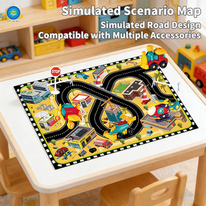 Juego de Juguetes Educativos STEM de Plástico para Ensamblar, Kit de Aprendizaje Montessori, Tren de Fricción con Mapa y Cubo para Niños - Product Image 5