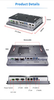 Panel PC Industrial I5-8260U con 6 COM RS232/422/485, Pantalla Táctil IP65, Todo en Uno, 9-36V, TPM2.0 para Control de Máquinas PLC CNC