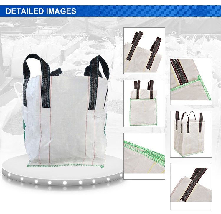 Flat Bottom Fibc Jumbo PP Bags Breathable 1 Ton For Firewood Construction Cement