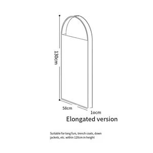 Costume suspendu en pur coton agrandi transparent cache-poussière veste manteau pliable anti-poussière vêtements housse de rangement - Product Image 5