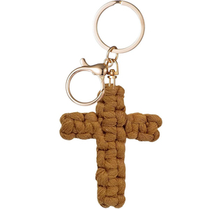 <span class=keywords><strong>Porte</strong></span>-clés en <span class=keywords><strong>macramé</strong></span> en forme de croix, <span class=keywords><strong>porte</strong></span>-clés Jésus, accessoires de voiture chrétiens, <span class=keywords><strong>porte</strong></span>-clés en forme de croix fait main, décoration bohème pour femmes et hommes, cadeaux - Product Image 5