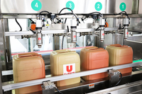 Machine de remplissage et de bouchage automatique pour bouteilles en plastique HDPE fluoré de 20 L, destinées aux pesticides, barils, produits chimiques, solvants organiques linéaires