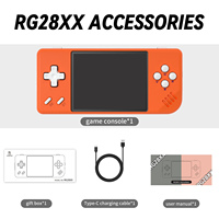 Pour console de jeu portable Linux RG28XX, écran de 2,83 pouces, processeur quadricœur, appareil de jeu rétro portable, résolution 640x480, 3100 mAh