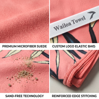 Serviette de plage en microfibre suédée à sublimation double face avec logo personnalisé, séchage rapide, légère, pour les voyages, le yoga, la gym en plein air