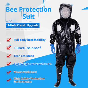 Beekeeping Protective Suit Wasp Hornet Bee Keeping Coverall with Mesh Veil Hood Breathable Full Body Apiarist Safety Workwear - Product Image 2