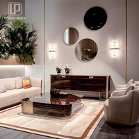 Meuble de salon haut de gamme 2026 : Console en métal avec portes, meuble TV moderne de luxe en acier inoxydable, meuble d'appoint style ferme