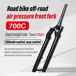 Suspensi garpu sepeda jalan 700C, kerikil garpu rem cakram Off-Road penyerap guncangan 100*12MM Rock Shox udara dan minyak