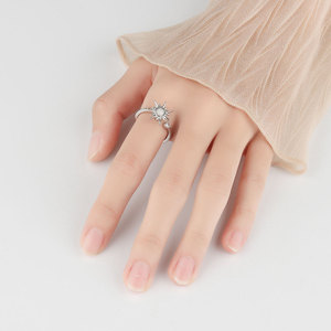 Wholesale <b>anxiety</b> jewelry Bezel Set Cubic Zirconia Copper <b>Gold</b> Plated Sun rotating <b>ring</b> tarnish free For Women - Product Image 3
