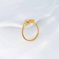 Anelli di fidanzamento da donna con diamante da laboratorio HPHT in oro giallo 18K, taglio Princess, gambo dritto, semplici e versatili, Vows Simple Versatile.