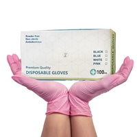 Fabricant de gants en nitrile jetables personnalisés sans poudre, prix de gros, gants cosmétiques en nitrile pour salon de beauté et tatouage