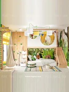 Design Personalizzato per Camere dei Bambini, Sala Giochi Personalizzabile <span class=keywords><strong>con</strong></span> Parete da Arrampicata e Scivolo, Letti <span class=keywords><strong>a</strong></span> Castello, Letti <span class=keywords><strong>a</strong></span> Due Piani, Altalena - Product Image 1