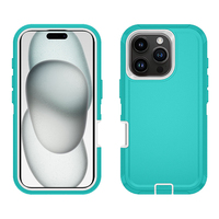 Coque de protection robuste Robot Defender pour iPhone 16, 16 Pro, 16 Pro Max avec clip ceinture et étui arrière blindé – MOQ 500