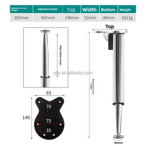 Paslanmaz çelik yükseklik ayarlanabilir teleskopik masa sütunları kalınlaşmış üst plaka ağır masa yüksekliği ayarlanabilir masa ayakları - Product Image 2