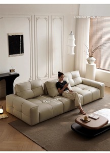 ชุดโซฟาหนังแท้ปรับระดับได้สำหรับห้องนั่งเล่นในอพาร์ทเมนต์หรูหราทันสมัย ดีไซน์พรีเมียมเพื่อความสบาย พร้อมฟองน้ำ - Product Image 2