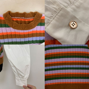 Chic Rainbow Striped Vest Vibrant Terracotta Ribbed Knit Tank Top Cozy <strong>Slouchy</strong> <strong>Jumper</strong> Y2K Aesthetic Sleeveless Sweater for Women - Product Image 3